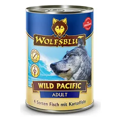 WOLFSBLUT Wild Pacific Adult   konservai suaugusiems šunims su žuvimi ir bulvėmis, 395 g