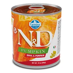 Farmina N&D Quail Pumpkin konservuotas maistas suaugusiems šunims su putpelių mėsa ir moliūgu, 285 g