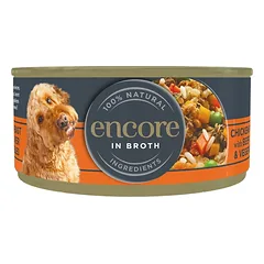 ENCORE Dog Chicken Breast with Beef Liver and Vegetables in Broth vištiena su jautienos kepenėlėmis ir daržovėmis sultinyje 156 g