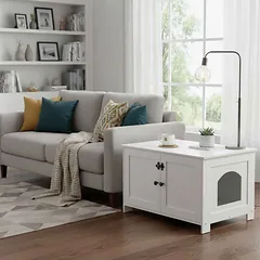 Uždara katės tualeto spintelė Relaxdays 10052204_49, 2 durys, 78,5 × 46 × 44,5 cm — 2 nuotrauka