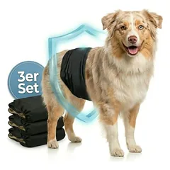HUND IST KÖNIG plaunamos sauskelnės šunims patinams (3 vnt.), itin sugeriančios ir patogios, XL (59 - 65cm) — 5 nuotrauka