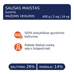 CLUB 4 PAWS Premium visavertis pašaras suaugusiems mažų veislių šunims, 14 kg — 2 nuotrauka