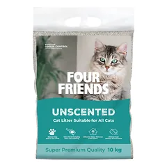Four Friends Cat Litter Unscented bentonitinės kraiko granulės katėms be kvapo, 10 kg