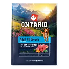 Ontario Adult Monoprotein su tunu ir batatais, sausas maistas šunims 2,25 kg