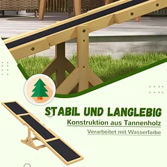 Šunų sūpuoklės agility treniruotėms, neslystančios, iki 30 kg, 180 x 30 x 30 cm, geltonos — 4 nuotrauka