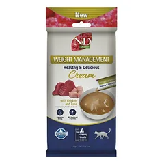 Farmina N&D Cat Quinoa Weight Management Cream su vištiena ir tunu, skanėstai katėms 4x15 g — 2 nuotrauka