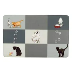 TRIXIE Patchwork kilimėlis dubenėliams katėms 44×28 cm pilkas parduotuvėje petreon.lt