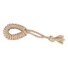 Trixie Žaislas šunims (virvė) – Playing rope with ring, hemp/cotton, 32 cm