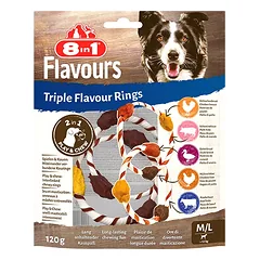 8in1 Flavours trigubo skonio žiedai šunims M/L 5×120 g