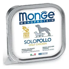 Monge Monoproteinic 100% Chicken monoproteininė pašteta visų veislių šunims su vištiena, 150 g