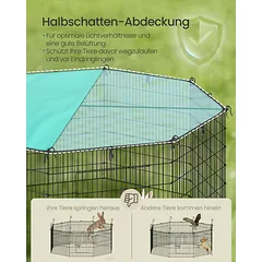 Mažų gyvūnų narvas SONGMICS LPI021BH01, 8 panelės, uždanga, 175 × 175 × 80 cm — 4 nuotrauka