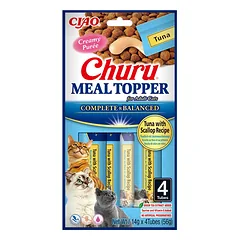 CHURU Meal Topper skanėstas su tunu ir šukutėmis katėms, 4 vnt.