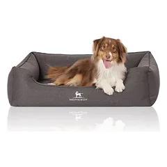 Knuffelwuff ortopedinis guolis šunims Leano iš velūro su rankų darbo audinio išvaizda, Mažiems 5–10 kg — 5 nuotrauka