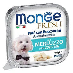 Monge Fresh Adult Chunkies Cod Fish paštetas šunims
