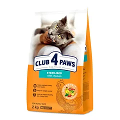 CLUB 4 PAWS Premium su vištiena visavertis pašaras suaugusioms sterilizuotoms katėms