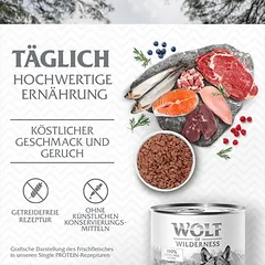 Wolf of Wilderness Adult – Single Meat drėgnas maistas šunims 6 x 800 g, High Valley - Rind — 2 nuotrauka