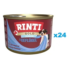 RINTI Gold Junior Poultry Mini paukštiena mažų veislių šuniukams 24x185 g