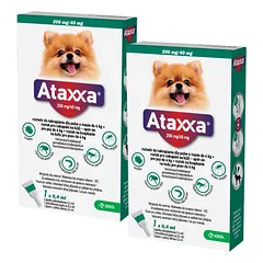 2x KRKA Ataxxa 200 mg/40 mg lašai šunims, sveriantiems iki 4 kg