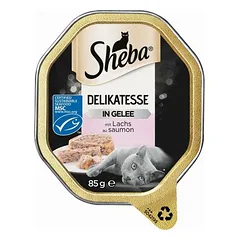 Sheba lėkštelė Delikatesse drebučiuose, plonai pjaustyta mėsa 22x85 g, drėgnas maistas katėms