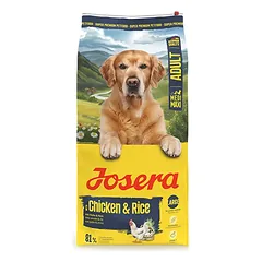 Josera Adult Chicken and Rice M/M sausas pašaras vidutinių ir didelių veislių šunims su vištiena ir ryžiais, 12,5 kg