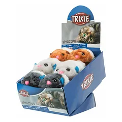 Trixie Animal Wriggle Toy žaislas katėms su garsu, pliušinis, žiurkėnas, 8 cm
