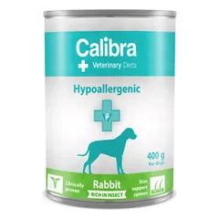 Calibra Veterinary Diets Dog Hypoallergenic Rabbit & Insect drėgnas maistas alergiškiems šunims, 400 g