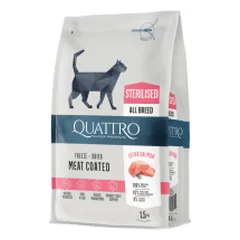 Quattro Extra Salmon Sterilised sausas pašaras su lašiša sterilizuotoms katėms - Pet24