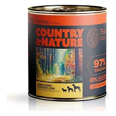 COUNTRY&NATURE Šlapias maistas be grūdų - elniena su spanguolėmis 850 g