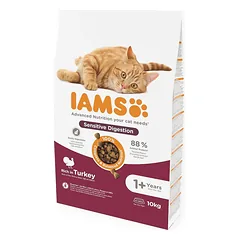 IAMS Advanced Nutrition Sensitive Digestion Turkey sausas maistas katėms su jautria virškinimo sistema, 10 kg