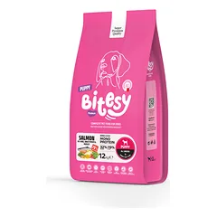 BITESY PLATINUM Monoprotein sausas maistas su lašiša ir batatais šuniukams, 12kg