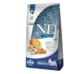 2 vnt. FARMINA N&D OCEAN – DOG Dry Cod Pumpkin&Orange ADULT MINI 7 kg