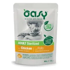 Oasy Adult Sterilized Chicken guliašas su vištiena suaugusioms sterilizuotoms katėms