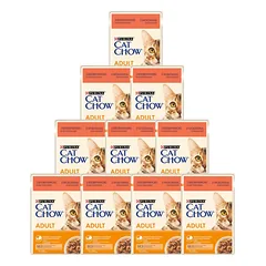 PURINA Cat Chow Adult jautiena su baklažanais 10x85g paketėlis
