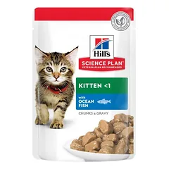 HILL'S SP Feline kitten Ocean fish chunks&gravy  guliašas kačiukams su žuvimi, 12x85 g