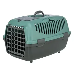 Trixie plastikinė transportavimo dėžė Capri mažiems šunims ir katėms, tamsiai pilka/pastelinė žalia, XS–S, 37 × 34 × 55 cm — 3 nuotrauka