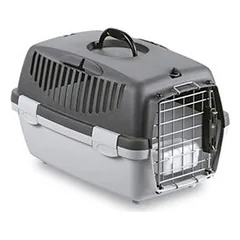 StefanPlast Gulliver 1 Delux plastikinė transportavimo dėžė su metalinėmis durelėmis mažiems šunims ir katėms, pilka, 48x32x31 cm