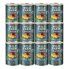 Wild Farm Superfood Beef 12x400 g pašaro šunims be grūdų