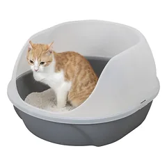 Trixie Simao Cat Litter Tray High Rim kačių tualetas su aukštu kraštu, pilka, 58 x 48 x 30 cm — 4 nuotrauka