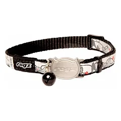 ROGZ Reflecto antkaklis katei juodas su katėm 11mm 20-31cm