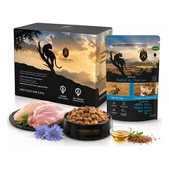 AMBROSIA Cat Adult Sterilized Rabbit & Chicken 85g*12vnt konservai katėms su triušiena ir vištiena