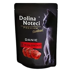 Guliašas sterilizuotoms katėms su jautiena Dolina Noteci Dish, 85 g parduotuvėje zookaralyste.lt