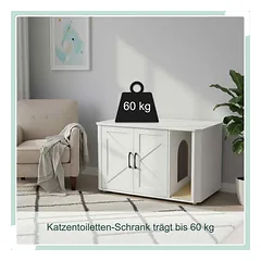 Kačių tualeto namelis Relaxdays, 85 × 50 × 49 cm — 5 nuotrauka