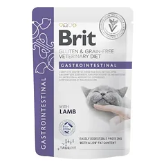 Brit Grain Free Veterinary Diets Gastrointestinal Low Fat bekvilis gydomasis maistas katėms, 85 g nuotrauka