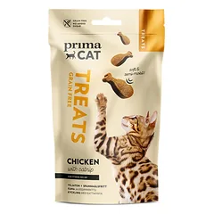 PrimaCat Treats Softy Minkšta Vištienos Mėsa Su Katžole minkštas skanėstas katėms, be grūdų ir cukraus, 50 g