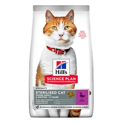 Hills Science Plan Sterilised Cat Adult Duck sausas maistas sterilizuotoms katėms, 1,5 kg