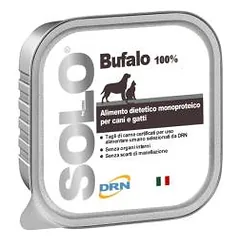 DRN Solo Bufalo monoproteininis drėgnas maistas šunims ir katėms su bizoniena, 100 g
