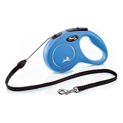 FLEXI New classic S cord automatinis pavadėlis šunims iki 12kg, virvė 5m, mėlynas