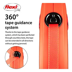 FLEXI pavadėlis šuniui Xtreme S juostinis 5m, oranžinis — 5 nuotrauka