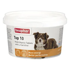 TOP 10 DOG 180 TAB - multivitaminų tabletės su karnitinu šunims