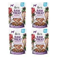 BRIT CARE Dog Raw Treat Immunity Lamb & Chicken with Probiotics, Milk Thistle Seed and Rosemary 4x40g